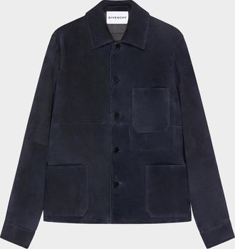 Givenchy Men & apos;s Leather Patch-Pocket Shirt Jacket
