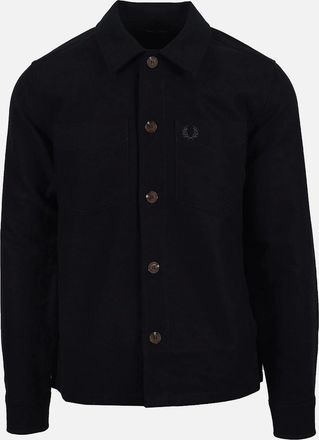 Fred Perry Mens Fred Perry Brushed Twill Overshirt Black - Size: SIZE 2xl