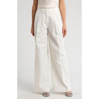 Derek Lam Juliana Pleated Wide Leg Pants in Blanc De Blanc at Nordstrom Rack, Size 4