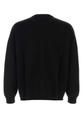 Loewe Mens Black Cotton Blend Sweater Blackwhite Maglie