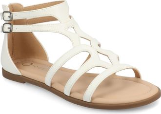 Journee Collection Genneva Cage Sandal - Extra Wide Width Available in White at Nordstrom Rack, Size 7.5