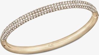 Swarovski Stone Rose Gold Tone Half Pavé Bangle 5032849