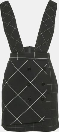 Maje Black Windowpane Gabardine Joly Pinafore Dress