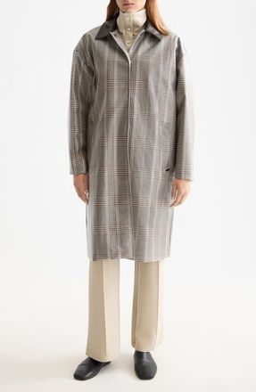 Scotch & Soda Coated Raincoat in Plaza Taupe Check at Nordstrom, Size X-Small