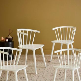 Sweeek Set Of 4 Wooden & Plywood Chairs in White