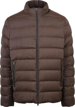Herno Horizontal Quilted Down Jacket In Wool-Polyester Blend