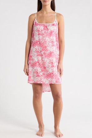 Papinelle Sleepwear Toile de Jouy Cotton Sateen High-Low Chemise in Pink Lemonade at Nordstrom, Size X-Small