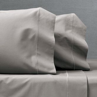 Frontgate Set of 2 Tailored Organic Percale Pillowcases - Pewter, Standard - Frontgate Resort Collection