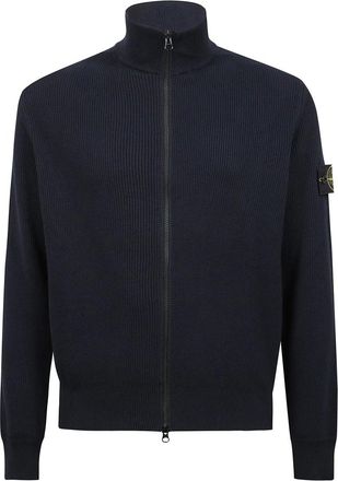 Stone Island Cardigans, male, Blue, XL, Compass Cardigan with Zip Closure