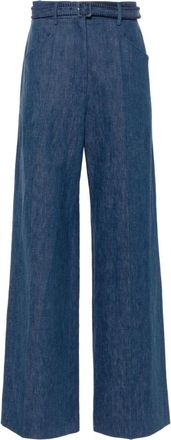 Gabriela Hearst Norman wide-leg jeans - women - Cotton/Cotton/Linen/Flax - 40 - Blue