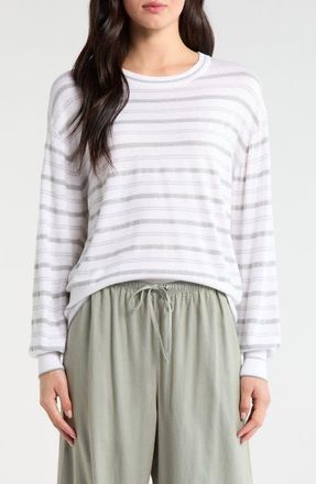 Splendid Finn Stripe Sweater in Eucalyptus Green/White at Nordstrom, Size X-Small
