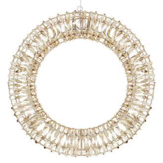 ECD Germany Corona luminosa &Oslash;38cm 480 microLEDs blanco c&aacute;lido colgante de metal