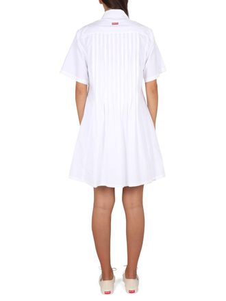 Kenzo Pleated Chemise Dress - White
