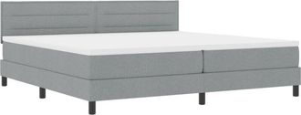 vidaXL Vidaxl - Box Spring Bed with Mattress Light Grey 200 x 200 cm Fabric