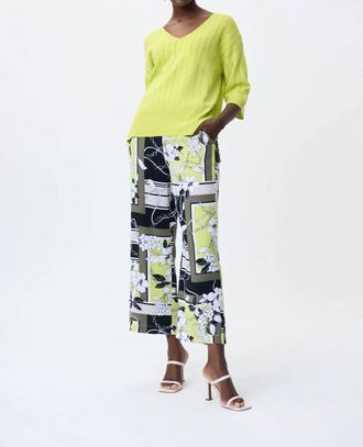 Joseph Ribkoff Lydia Three Quarter Sleeve Top In Lime