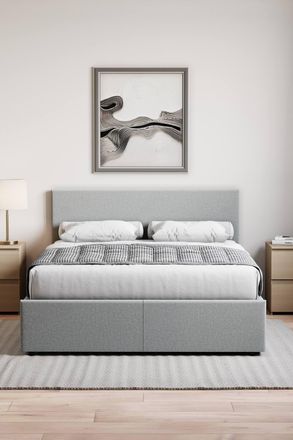Home Discount Vida Designs Veronica Ottoman Bed Frame Storage & Memory Foam Mattress in Grey | Size: King