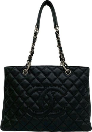 Chanel Black Grained Calfskin Tote Bag (Pre-Owned)