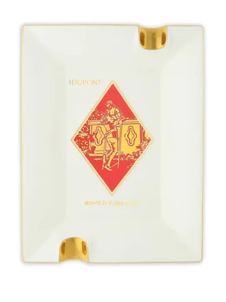 S.T. Dupont logo-print ashtray - unisex - Metal - OS - White