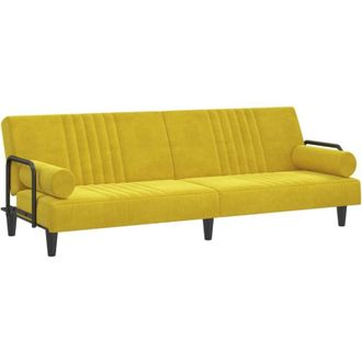vidaXL Sof&aacute; Cama Con Reposabrazos Terciopelo Amarillo Vidaxl