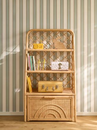Vertbaudet Niedriges Rattan-B&uuml;cherregal natur
