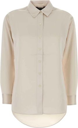 Ralph Lauren Satijnen Blouse - Dames - Overhemden - Beige - M - Satijn - Overhemden