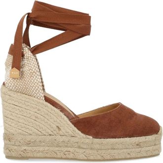 Castaner Carina Espadrille Wedge - Dames - Sleehakken - Bruin - 40 EU - Katoen - Schoenen
