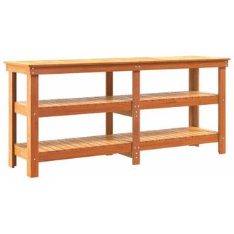 vidaXL vidaXL Banco da lavoro Marrone cerato 181.5 x 50 x 80 cm Pino massello