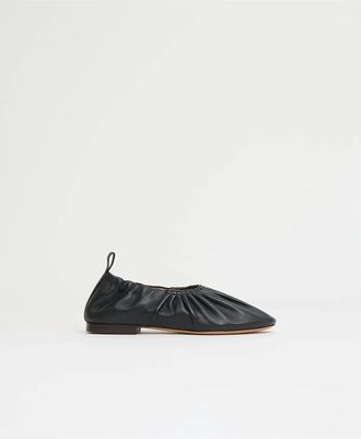 Mansur Gavriel Womens Ruched Ballerina Shoes In Black