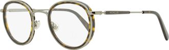 Moncler Unisex Oval Eyeglasses ML5153 052 Gunmetal/Havana 49mm