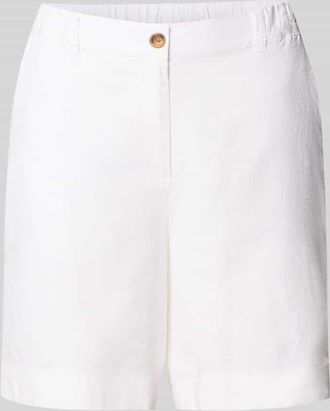 Soyaconcept Regular Fit Bermudas aus Leinen-Viskose-Mix Modell Ina in Weiss, Gr&ouml;&szlig;e XXL