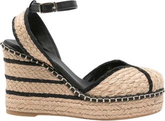 Castaner Beige Stripes Cova Wedges