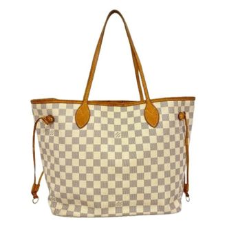 Louis Vuitton Pre-owned Tote Bags, female, White, Size: ONE SIZE Pre-owned Neverfull MM Tote Bag