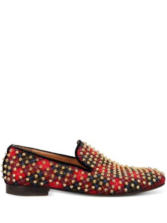 Christian Louboutin Loafers met spikes - Rood