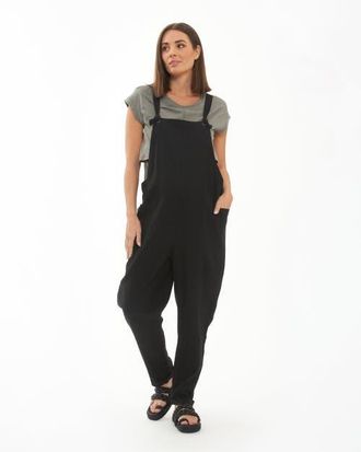 Ripe Poppy Linen Jumpsuit Black at Nordstrom, Size X-Small Au