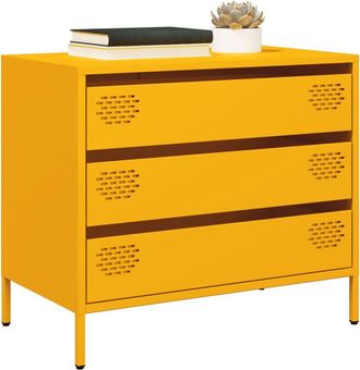 Berkfield Home Sideboard&not;Mustard Yellow 68x39x58.5 cm Cold-rolled Steel