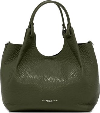 Gianni Chiarini Borsa tote con finitura zigrinata - Verde