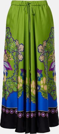 La DoubleJ Gonna midi in seta con stampa