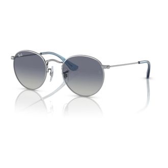 Ray-Ban Sunglasses, unisex, Gray, 44 MM, Round Metal Junior Sunglasses Silver/Blue