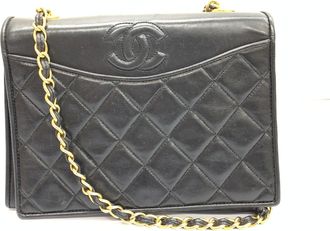 Chanel CC Vintage Matelasse Lambskin Shoulder Chain Womens Flap (Pre-Owned)