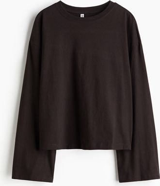 H&M Langarmshirt aus Baumwolle - Brown