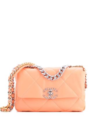 Chanel 19 Flap Bag Quilted Leather Medium crossbody bag - Arancione