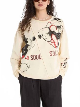 Desigual Mickey & Minnie Mouse Sweatshirt In Multicolor