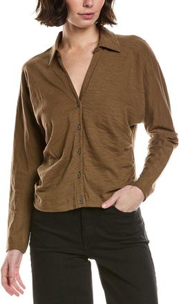 Lilla P Side Pleat Button Down Shirt