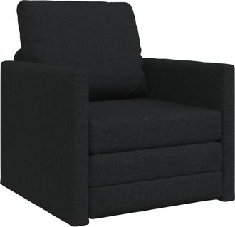 vidaXL Floor Sofa Bed with Cushion Black 74 x 77 x 81 cm Fabric Vidaxl