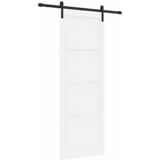 vidaXL Puerta Deslizante Manual Blanco Y Negro 83 X 232 Cm Vidaxl