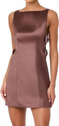 Astr Kinsey Satin Bow Mini Dress In Mauve