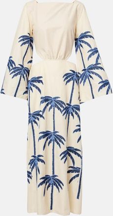 Johanna Ortiz Journey embroidered cutout midi dress