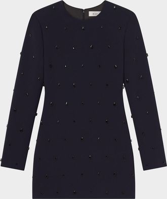 A.L.C. Kenna Embellished Long-Sleeve Mini Dress