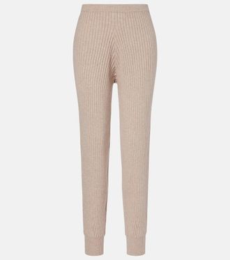 Jardin Des Orangers Ribbed-knit cotton and cashmere sweatpants