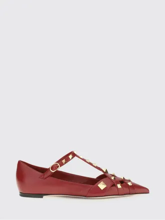 Valentino Garavani Ballerine T-strap Studdy in pelle ovina con borchie